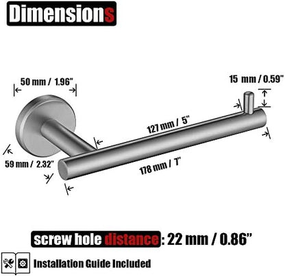 JQK Toilet Paper Holder, 5 Inch 304 Stainless Steel Tissue Paper Dispenser, Brushed Nickel Wall Mount 2 Pack, TPH100-BN-P2