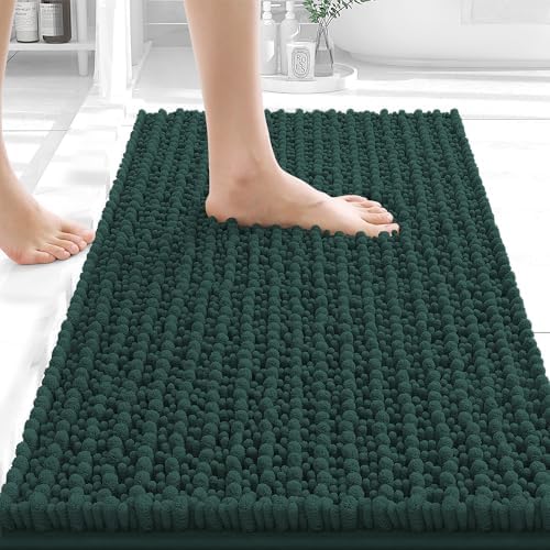 OLANLY Small Bathroom Rugs 24x16, Thick Soft Absorbent Chenille Bath Rugs