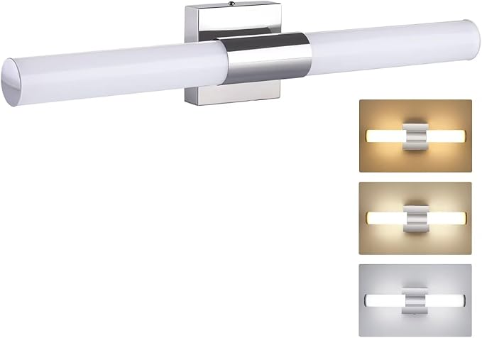 TRLIFE Dimmable Bathroom Vanity Ligh Fixture, 3 Color Temperature Modern Bathroom Vanity Light, 12W LED Vanity Light Bathroom Lights Over Mirror (12W, 24inch)