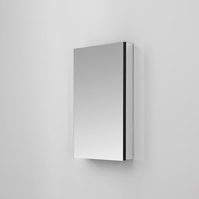 14 x 24 Inch Bathroom Mirror Cabinet, Medicine cabinets for Bathroom，3 Adjustable Shelves, Soft Close Hinges, 3X Movable Magnifier, Black Medicine Cabinet