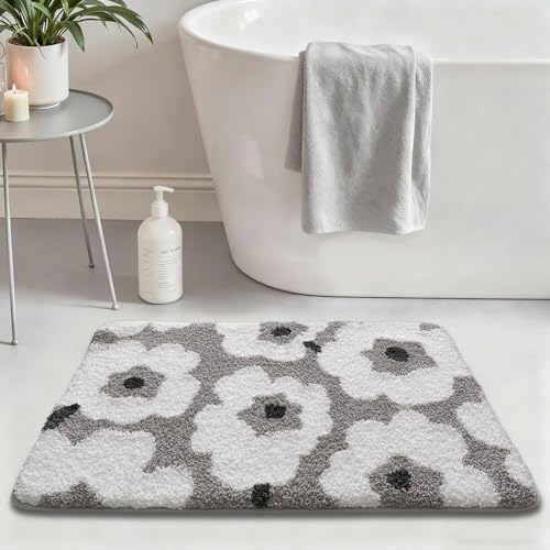 LUMI Bathroom Rug 24x43, Soft Absorbent Microfiber Bath Mat, Non Slip