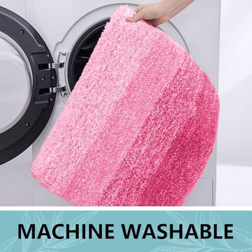 Arotive Microfiber Bathroom Rugs, Shaggy Soft and Absorbent Bath Rug, 24x24