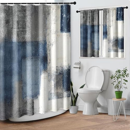 Shower Curtain Set, for Bathroom Decor 72" x 72", Abstract Modern