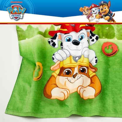 Paw Patrol Kids Bath/Pool/Beach Soft Absorbent Cotton Terry Towel with Washcloth 2 Piece Set, 50 in x 25 in, (Officially Licensed Product) by Franco