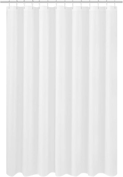 N&Y HOME Fabric Shower Curtain Liner Wide and Long 78 x 78 inches, Hotel Quality, Washable, Water Repellent, White Bathroom Curtains with Grommets, 78x78