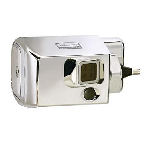 Rubbermaid FG401981 Metal Auto Flush Side Mount Polished Chrome Tiolet Flushing System, 4-3/4" Length x 3-19/64" Width x 2-51/64" Height