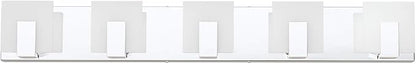 Aipsun 5 Lights Modern LED Bathroom Vanity Light Acrylic Stainless Steel Chrome Up and Down Bathroom Wall Light Over Mirror(White Light 6000K)