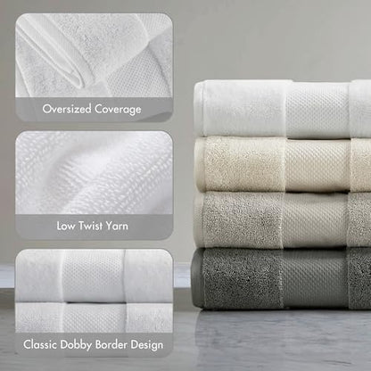 Madison Park Turkish 600 GSM Bath Sheet Set, 35 x 70 in - 2 Piece, White