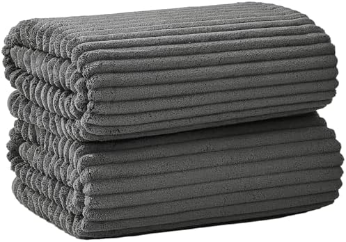 2 Piece Bath Sheets, 40"x80" Bath Towels, Charcoal Gray