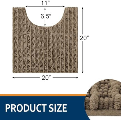 Smiry Bathroom Toilet Rugs U Shaped 20X20, Chenille Bath mats for Toilet