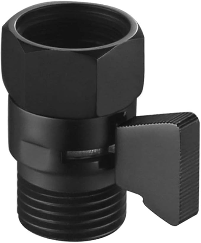 Angle Simple Shower Valve, Water Flow Control Shut Off Valve, Matte Black | Robust Brass Water Restrictor G 1/2, Pressure Reducer for Handheld Shower Head or Bidet Sprayer