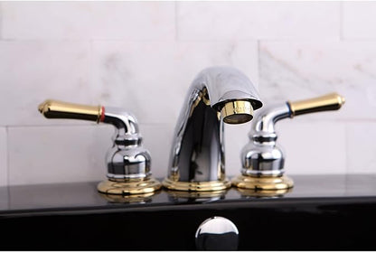 Kingston Brass KB967 Magellan Widespread Bathroom Faucet with Retail Pop-Up, Brushed Nickel/Polished Chrome