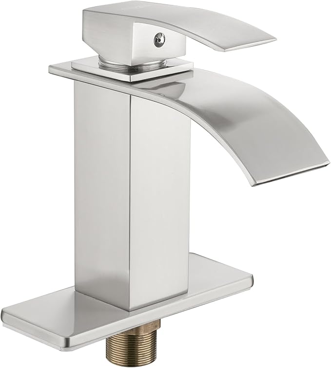 Gappo Waterfall Bathroom Faucet Brushed Nickel Single Handle Single Hole Sink Faucet Commercial