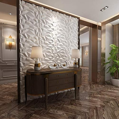 Art3d 19.7" x 19.7" (Pack of 12) Wall Panel Marble, White