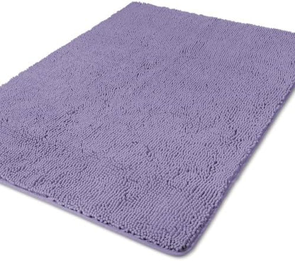 Yeaban Chenille Lavender Bathroom Rug 40"x60",Non-Slip Rubber Backing