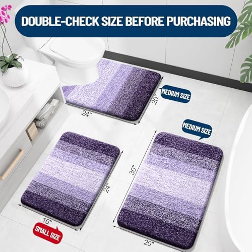 OLANLY Luxury Toilet Rugs U-Shaped 24x20, Soft Absorbent Microfiber Mat