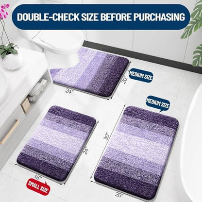OLANLY Luxury Toilet Rugs U-Shaped 24x20, Soft Absorbent Microfiber Mat