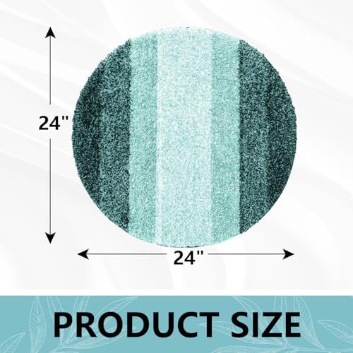 Arotive Microfiber Bathroom Rugs, Shaggy Soft and Absorbent Bath Rug, 24x24