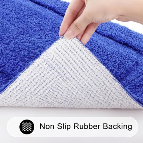 SHACOS Soft Microfiber Royal Blue Bathroom Rugs Sets 2 Pieces 32"x20"
