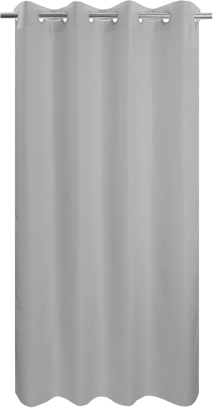 River Dream No Hook Stall Shower Curtain or Liner Microfiber Grey, 54x80 | Waterproof Fabric Shower Curtain Set, Bottom Magnets, Soft & Machine Washable, 54W x 80H