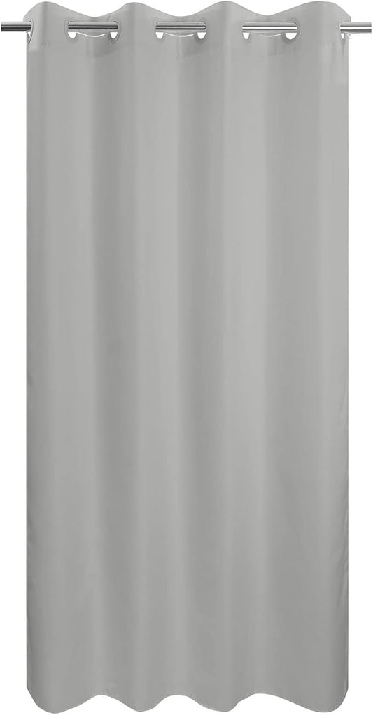 River Dream No Hook Stall Shower Curtain or Liner Microfiber Grey, 54x80 | Waterproof Fabric Shower Curtain Set, Bottom Magnets, Soft & Machine Washable, 54W x 80H