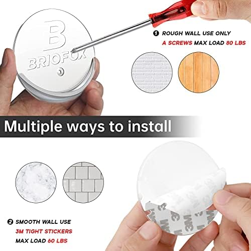 BRIOFOX Shower Curtain Rod Holder 3M Adhesive | Heat Resistant | Waterproof | Max Load 60 lbs Shower Rod Retainer for Wall, 2 Pack, Transparent (Rod Not Included)