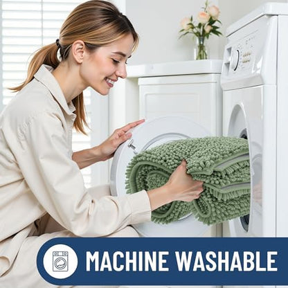 Smiry Bathroom Rugs 44X32, Luxury Chenille Extra Soft Absorbent Bath Mat