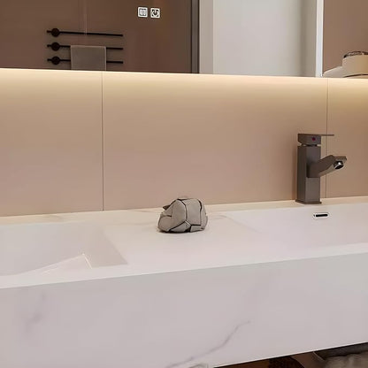 Bathroom Vanity, Floating Bathroom Sink Vanity, Modern Bathroom Vanities with Smart Defogging LED Mirror & Glass Side Cabinet, Wall Mounted Vanities for Restroom, Solid Wood (100in)