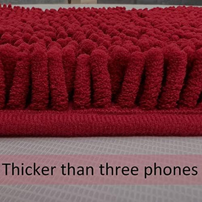 RUN HELIX Christmas Rugs Bathroom Rugs Sets 3 Piece Extra Soft Chenille Bathroom Mats Non Slip Bath Mat Set Bath Rugs Soft Absorbent Non Slip Washable Bath Mats with Toilet Mats Bath Decoration