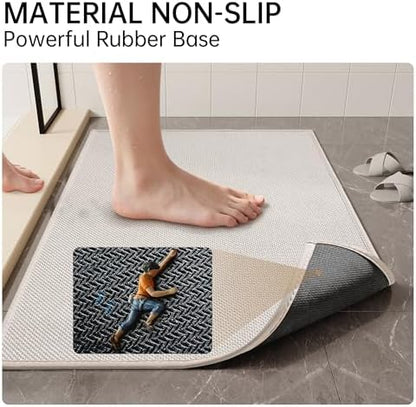 Mecko 20"x32" Bath Mat, Absorbent Quick Dry Bathroom Floor Mats Oatmeal