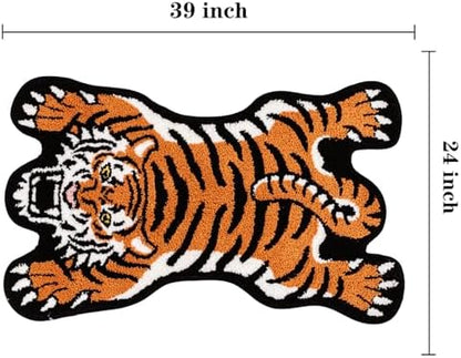 Cute Tibetan Tiger Bath Mat Non-Slip Absorbent Shower Rug 24x39in