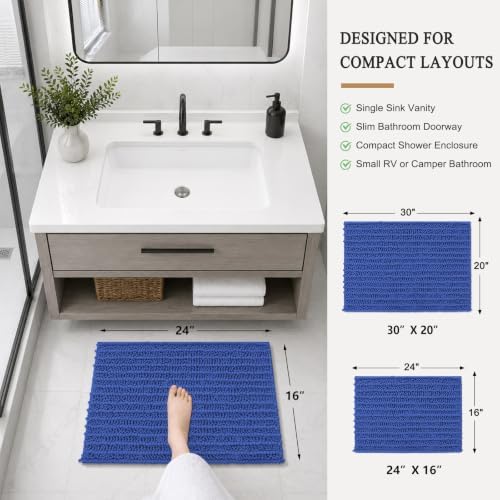 Arotive Bathroom Rugs Mat 24x16, Soft Absorbent Chenille Shaggy Bath Mat