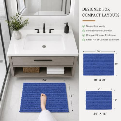 Arotive Bathroom Rugs Mat 24x16, Soft Absorbent Chenille Shaggy Bath Mat