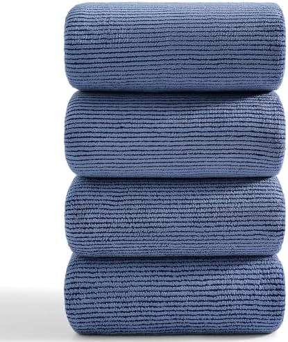 4 Piece Bath Towel Set 35"x70"Oversized Bath Towel for Bathroom Ultra Soft Fluffy Extra Large Bath Sheet Luxury Premium Bathroom Towel Highly Absorbent Quick Dry Shower Towel for Hotel Spa,Navy Blue