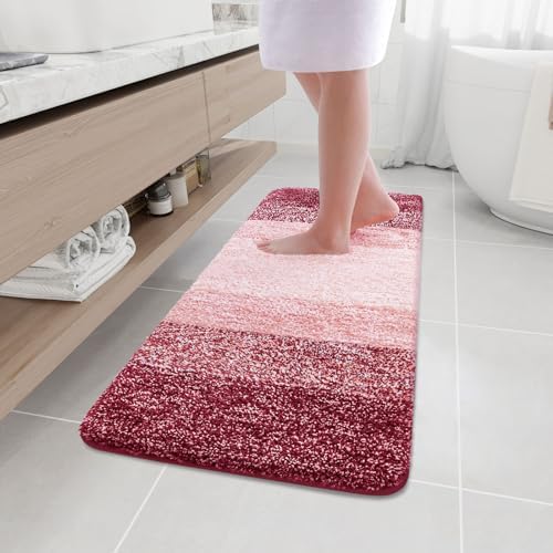 Arotive Microfiber Bathroom Rugs, Shaggy Soft Absorbent Bath Rug, 47x17