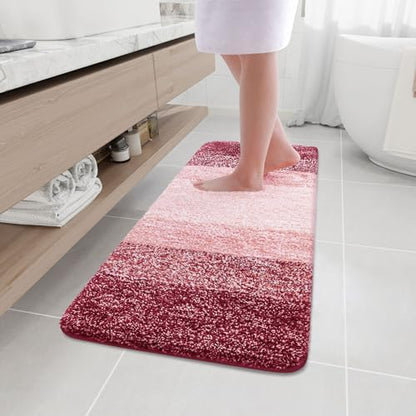 Arotive Microfiber Bathroom Rugs, Shaggy Soft Absorbent Bath Rug, 47x17