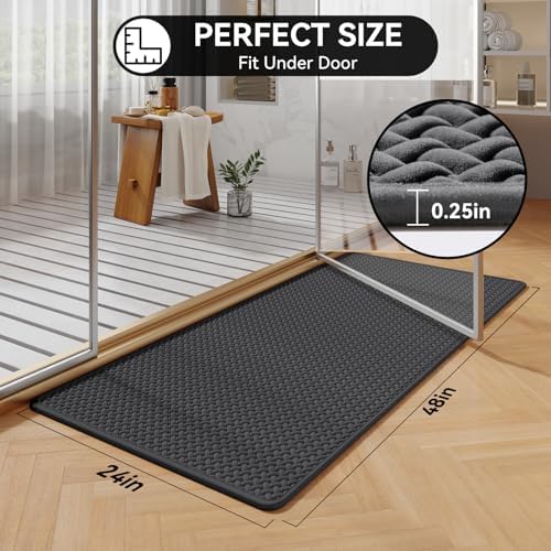 YDKGL Bathroom Rugs Non Slip, Extra Soft Absorbent Quick Dry Bath Mats, Foam Weave Texture Thin Bath Rugs Washable with Rubber Backing, 24" x 48“
