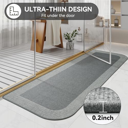 YDKGL Bathroom Runner Rug, Long Thin Bath Mat Fit Under Door, Brown 24x70