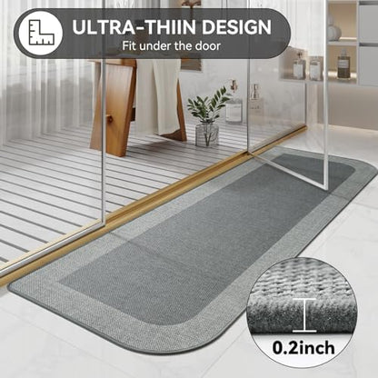 YDKGL Bathroom Runner Rug, Long Thin Bath Mat Fit Under Door, Brown 24x70