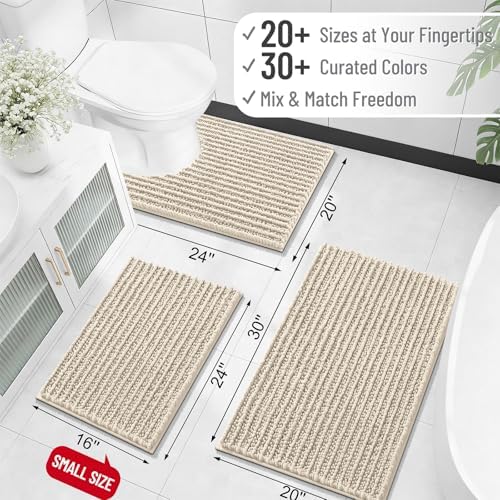 OLANLY Bathroom Runner Rugs 59x24, Thick Soft Absorbent Chenille Bath Rugs