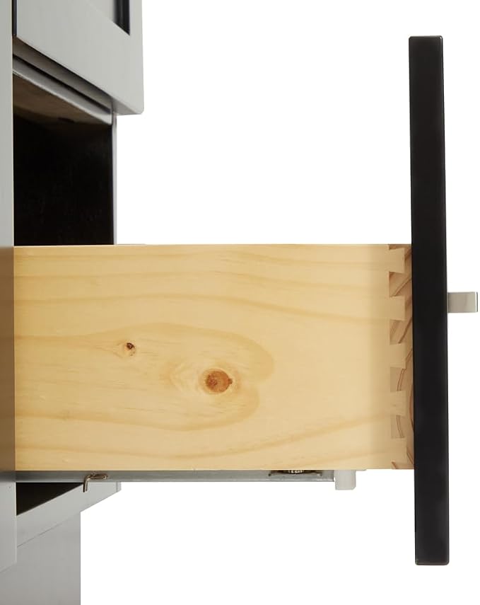 DKB Bradford 54" Black Single Bathroom Vanity with Sink, 1.5" Italian Carrara Marble Countertop, Rectangular Undermount Sink, 2 Soft Closing Doors, 4 Dovetail Drawers