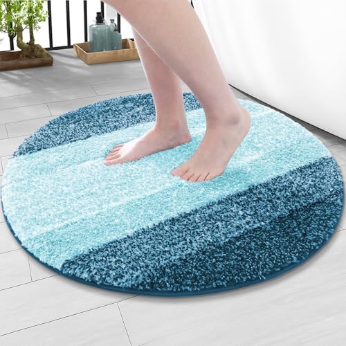 Arotive Microfiber Bathroom Rugs, Shaggy Soft and Absorbent Bath Rug, 24x24