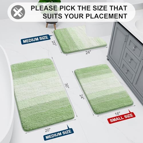 Arotive Microfiber Bathroom Rugs, Shaggy Soft Absorbent Bath Rug, 54x24