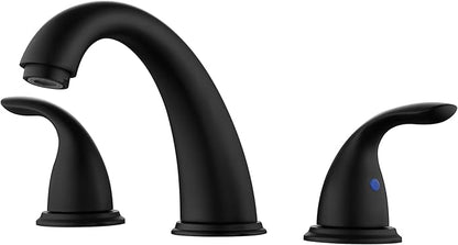 Sumerain Widespread 8 inch Bathroom Faucet - Black Basin Faucet with Two Handles
