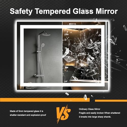 32x24 LED Bathroom Mirror with Lights, Lighted Vanity Mirror for Wall