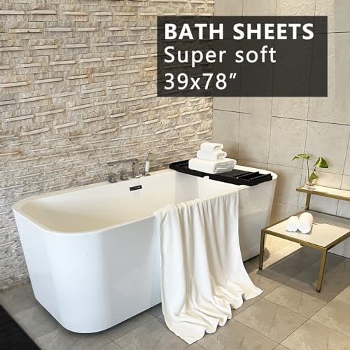 YTYC 39x78 Bath Sheets,Towels for Bathroom,White,2-Pieces