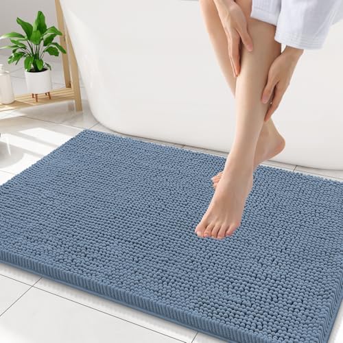 Smiry Bathroom Rugs 34X21, Luxury Chenille Extra Soft Absorbent Bath Mat