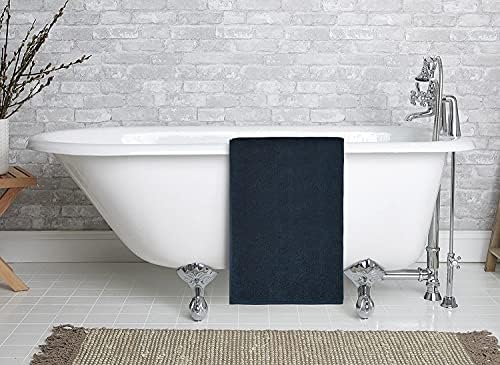 BIOLINEN Black Bath Towels 30x60, 100% Cotton Large Bath Sheet, Soft Absorbent Quick Dry Oversized Towels for Bathroom Gym Spa Hotel Pool