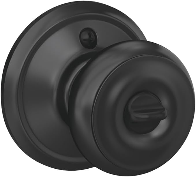 Schlage F51A GEO 622 Georgian Door Knob, Keyed Entry Lock, Matte Black