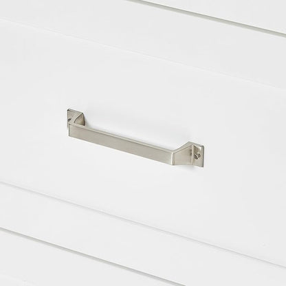 ARIEL Monroe 72-inch Bathroom Vanity with Sink,Solid Wood, 1.5-inch Carrara White Quartz Countertop & Backsplash, Double Oval Porcelain Sink, 9 Dovetail Drawers, Brushed Nickel, White